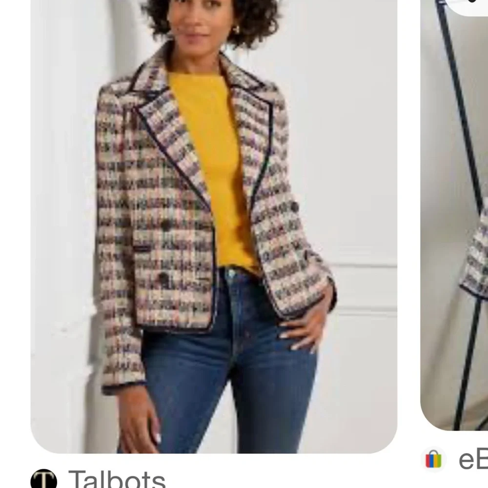 Talbots Cafe Tweed Jacket Blazer Multicolor size 12 - Picture 13 of 14
